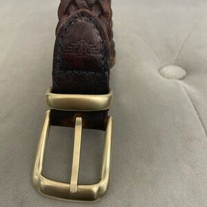 Dockers men vintage brown double weaved belt with solid brass buckle size 36